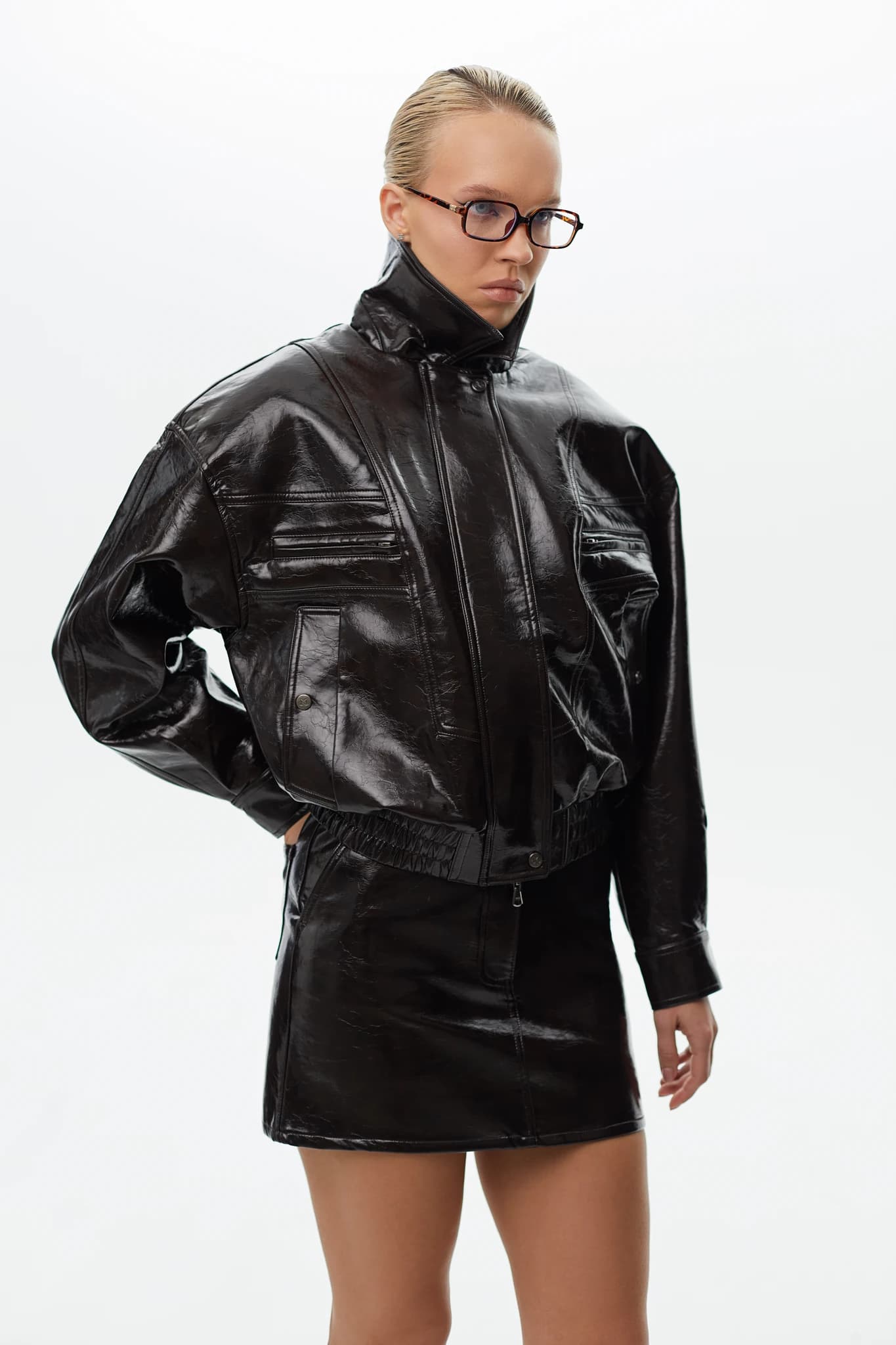 Bomber Prime Glossy-leather Espresso