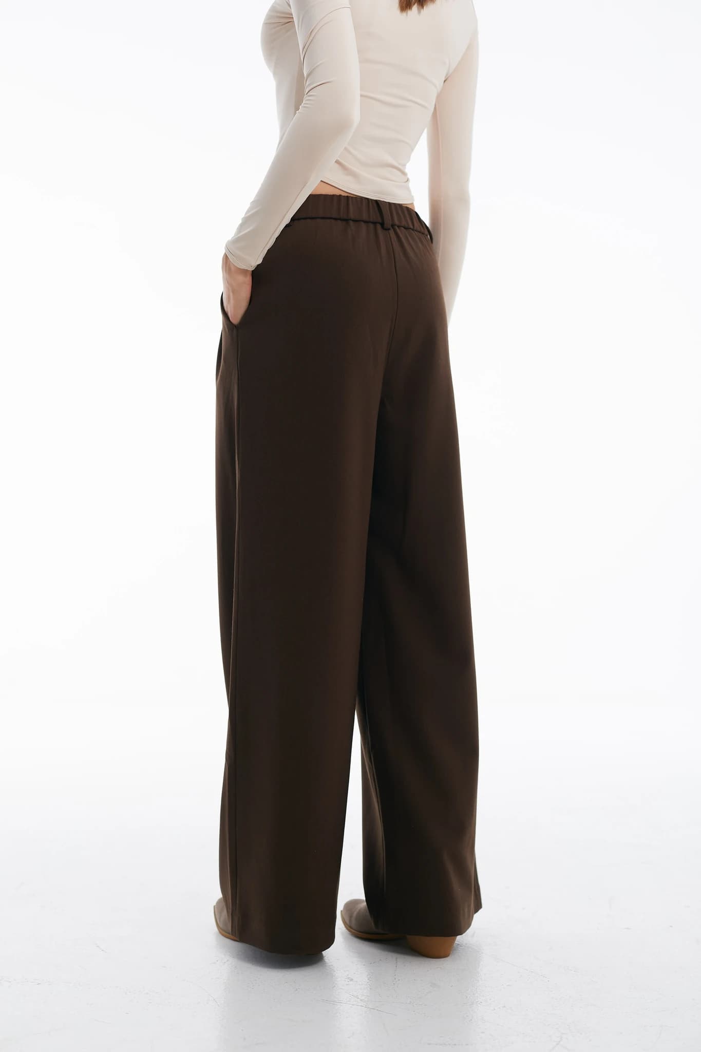 Trousers Classic Wide Wool Espresso Brown 4