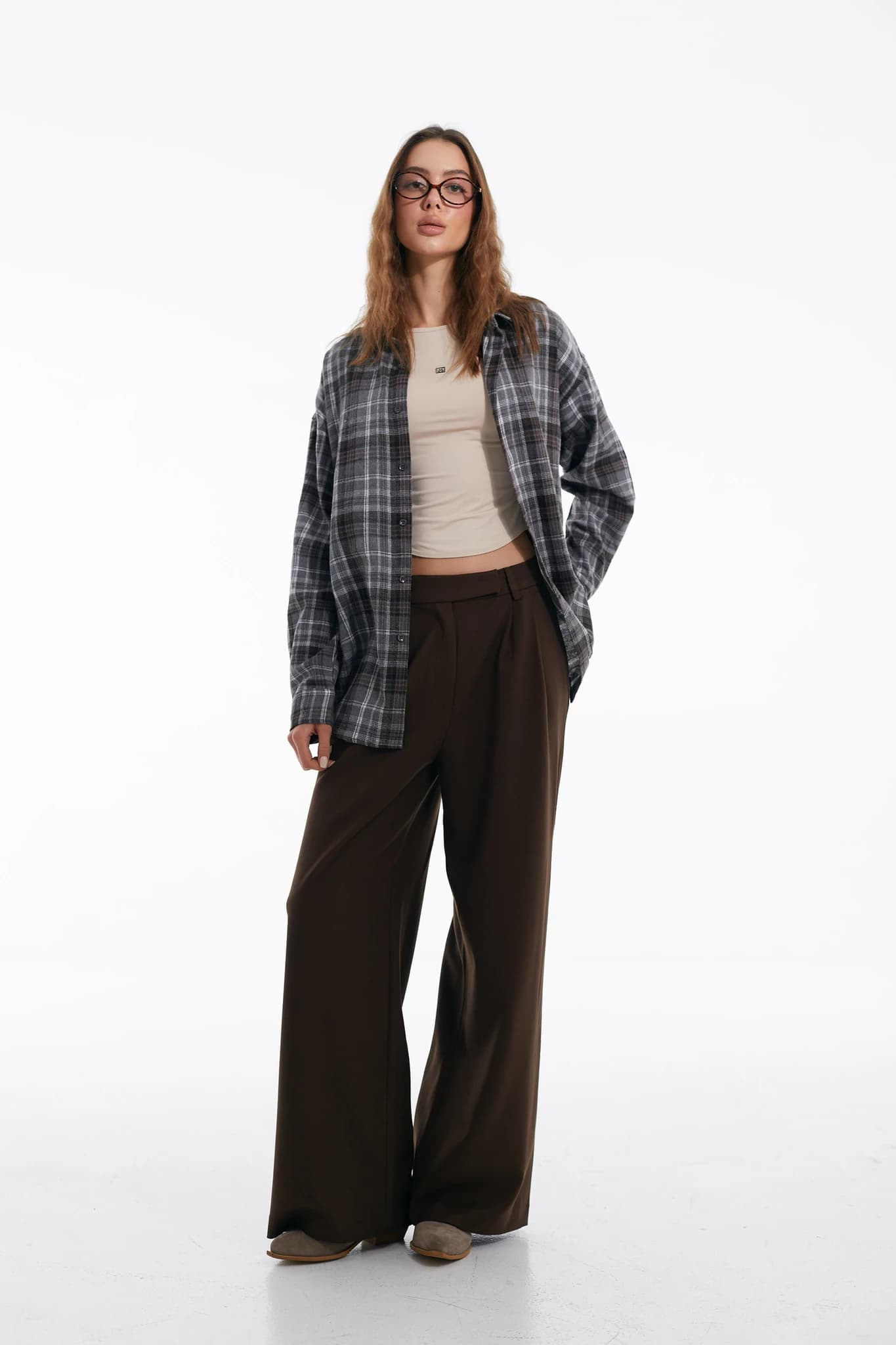 Trousers Classic Wide Wool Espresso Brown 5