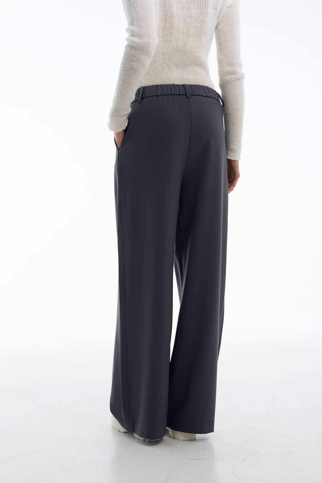 Trousers Classic Wide Wool Grey 5