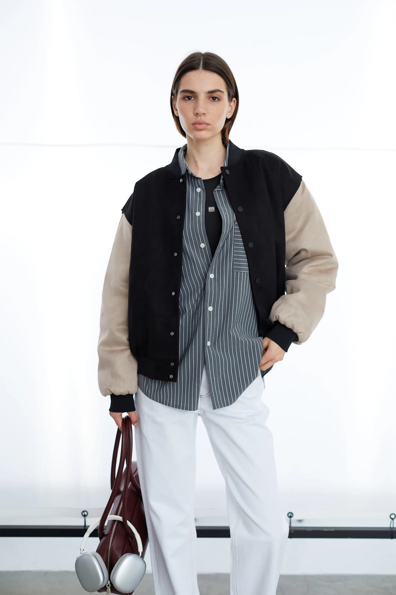 Jacket Bomber MS BLACK BEIGE