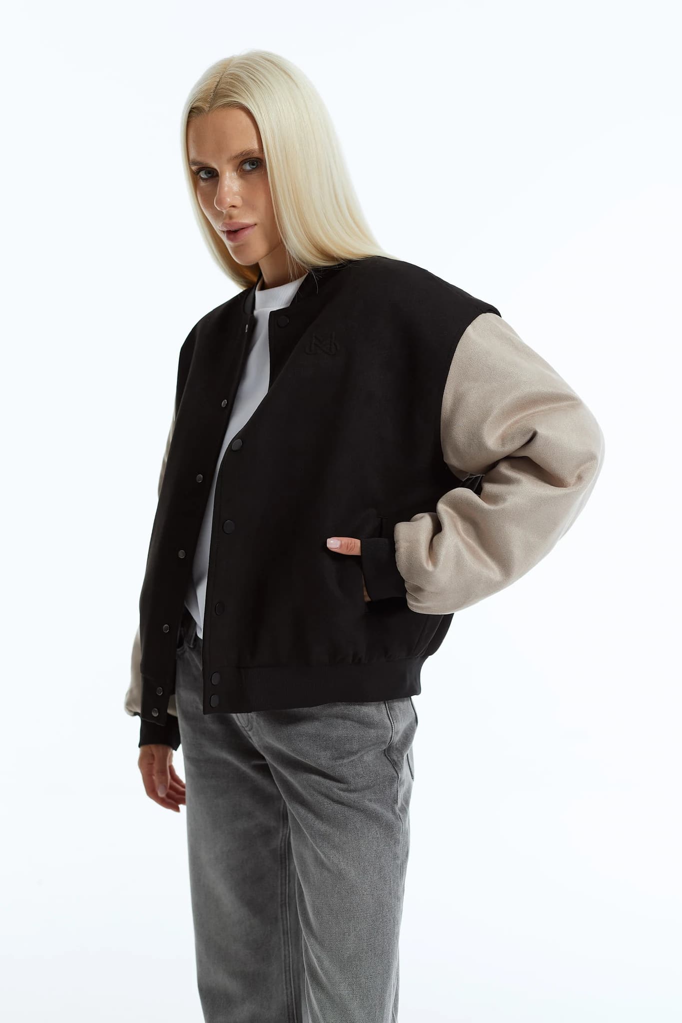 Jacket Bomber MS BLACK BEIGE 3