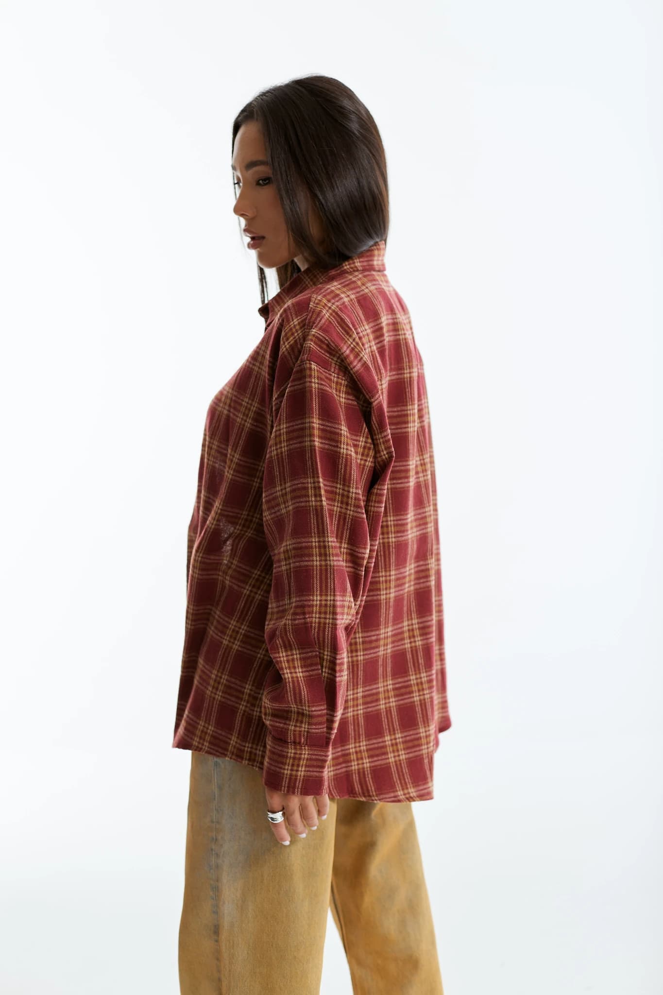 Shirt MS URBAN Checked wine 4