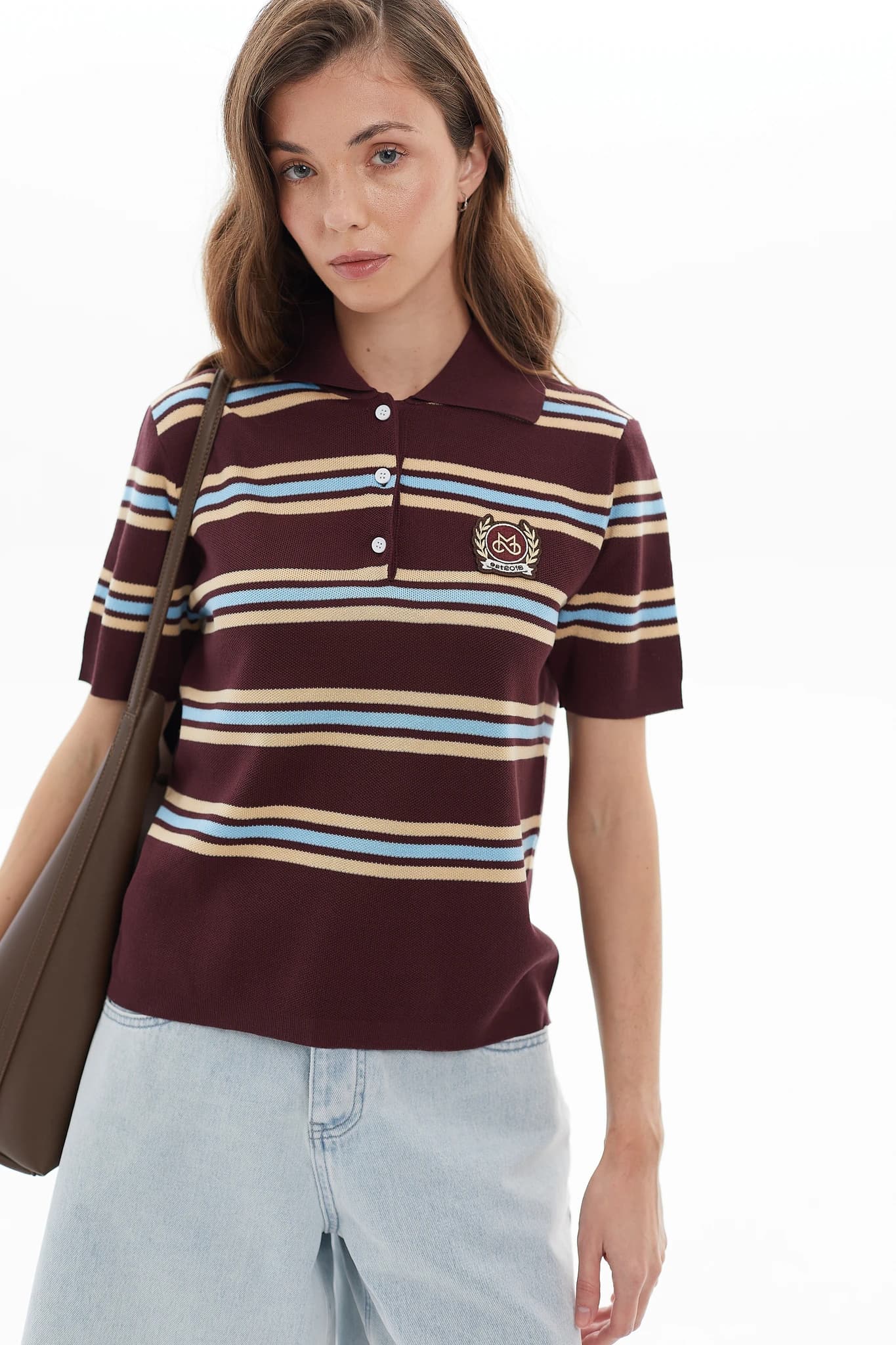 Polo Icon Striped Burgundi