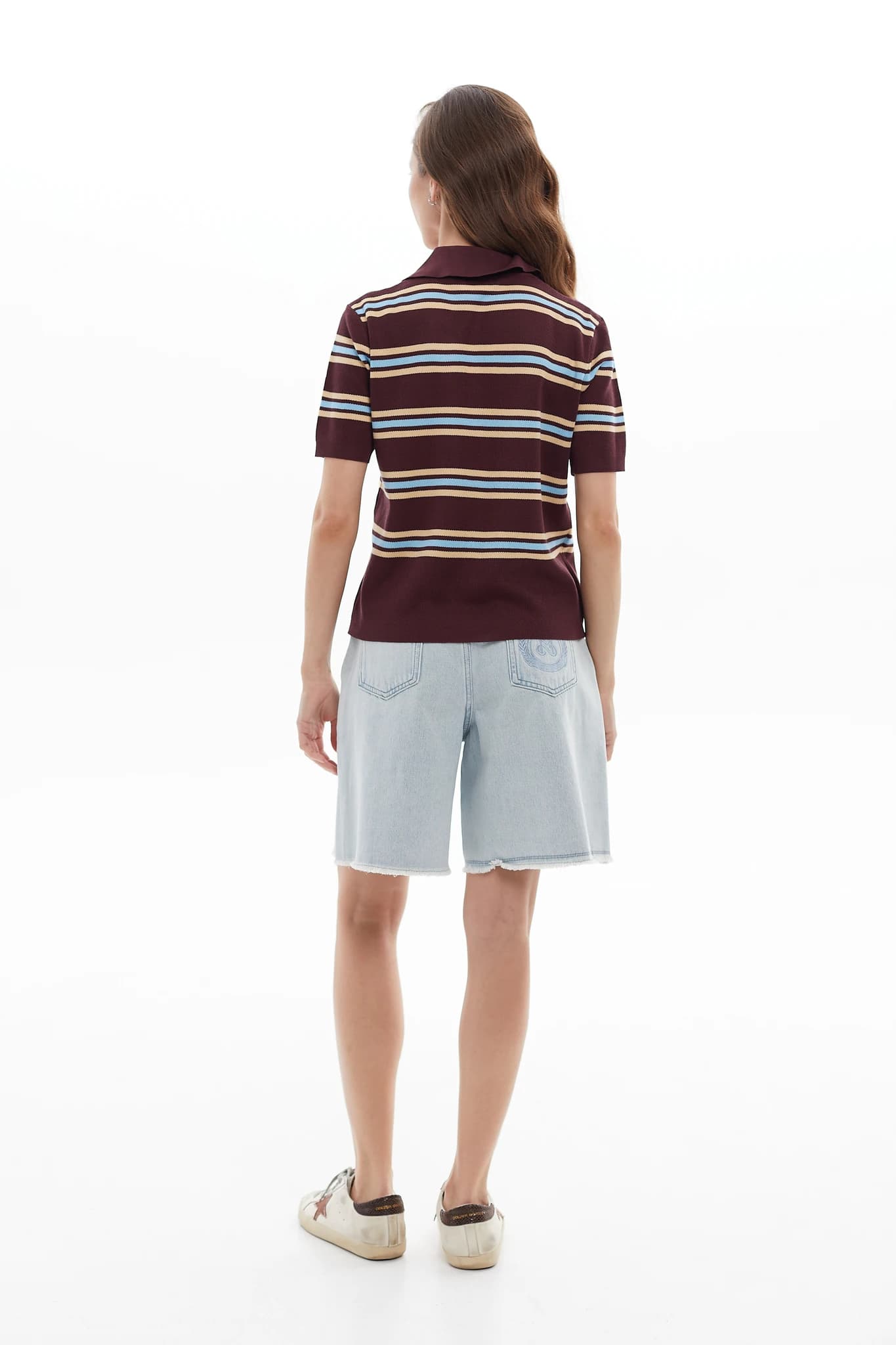 Polo Icon Striped Burgundi 3