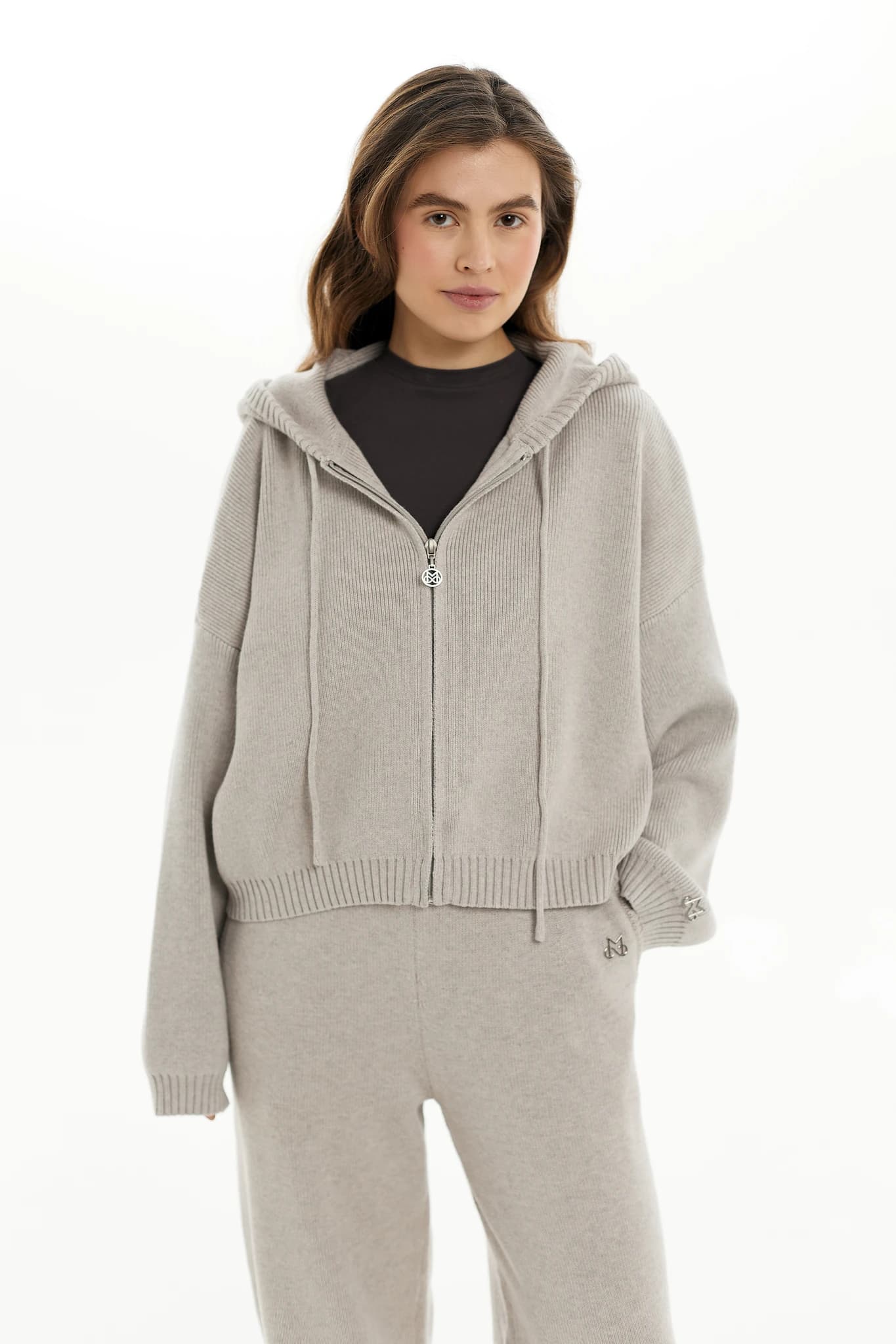 Hoodie Knit Beige 3