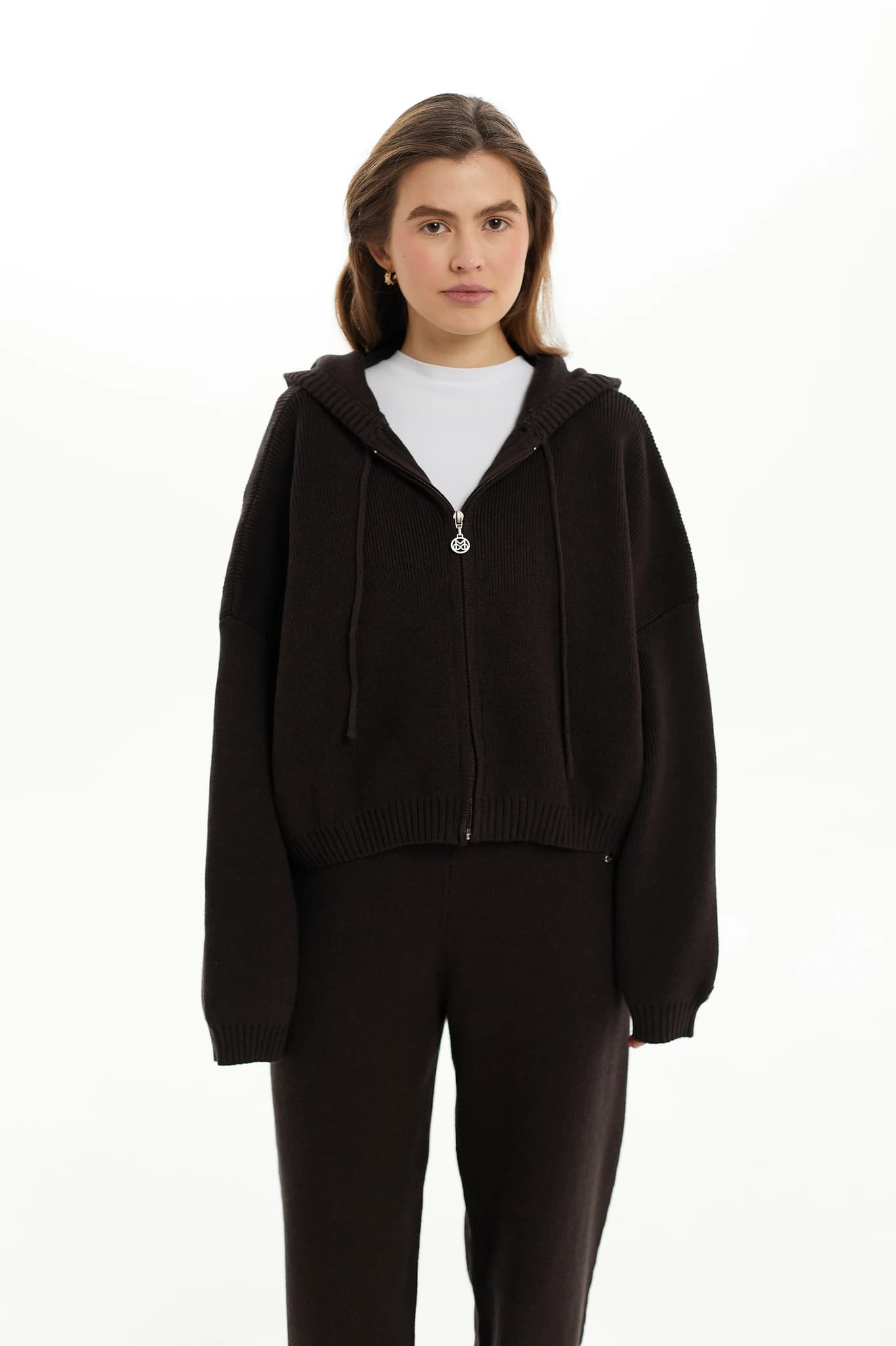 Hoodie Knit Brown 5