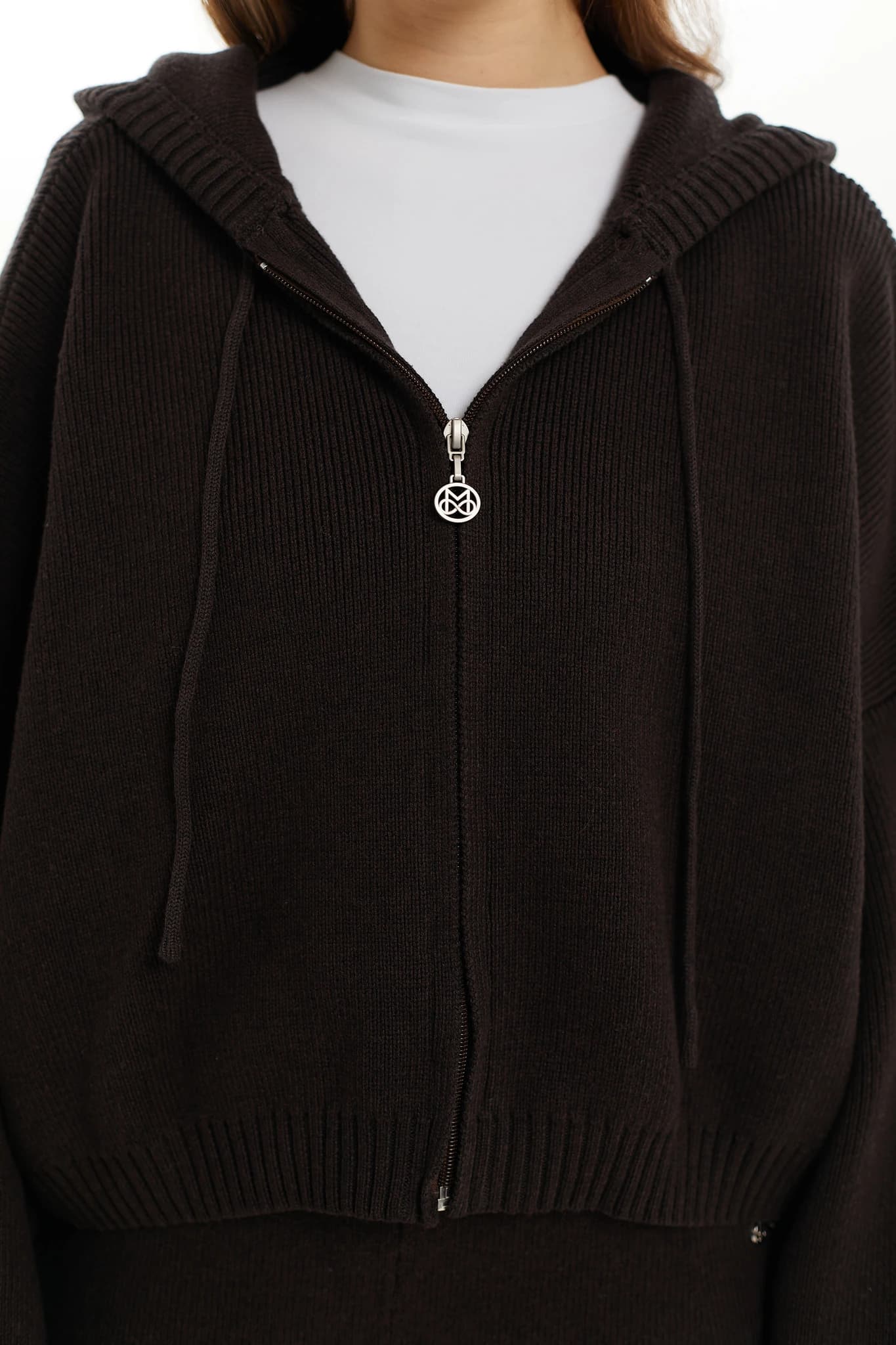 Hoodie Knit Brown 4