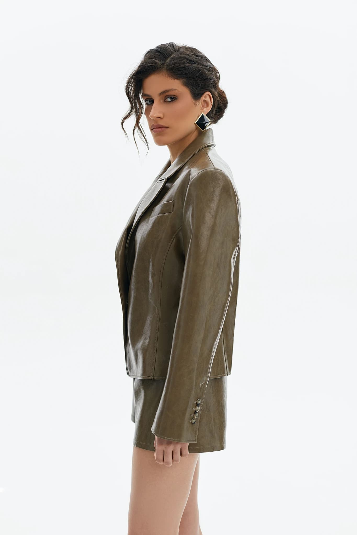 Blazer Leather Olive 4