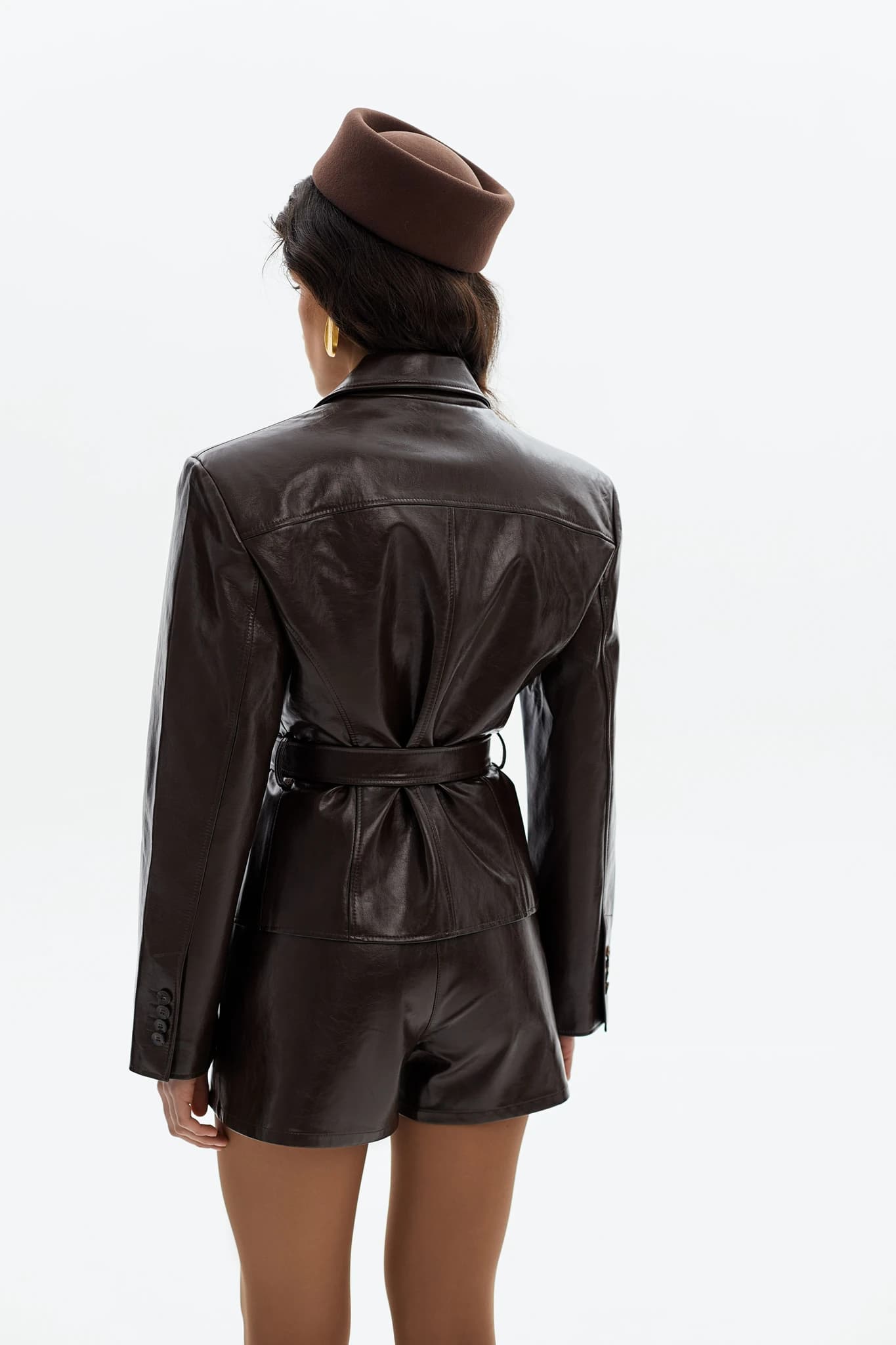 Shorts Leather Brown 5