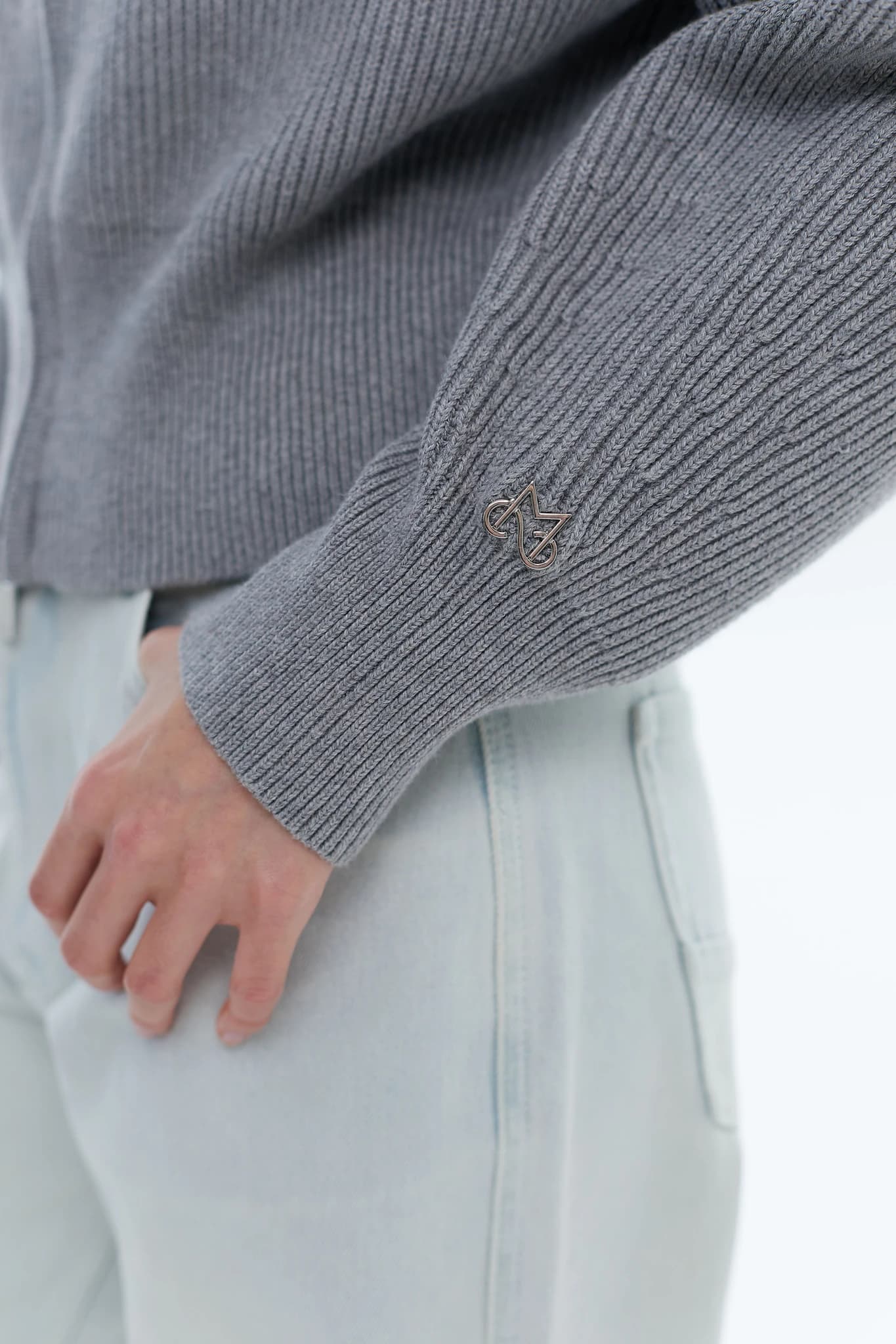 Jumper Zip Knit Grey 5