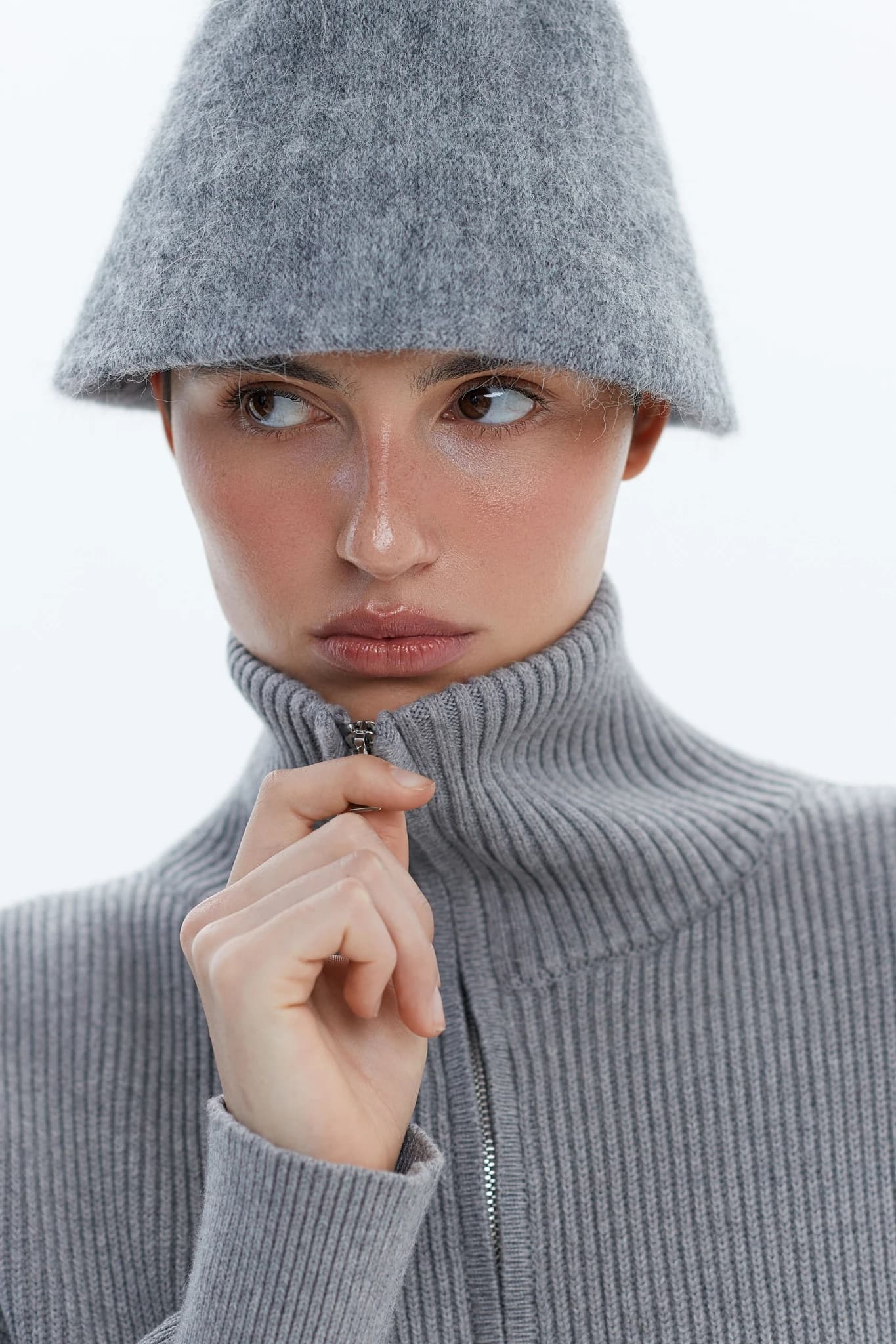 Jumper Zip Knit Grey 3