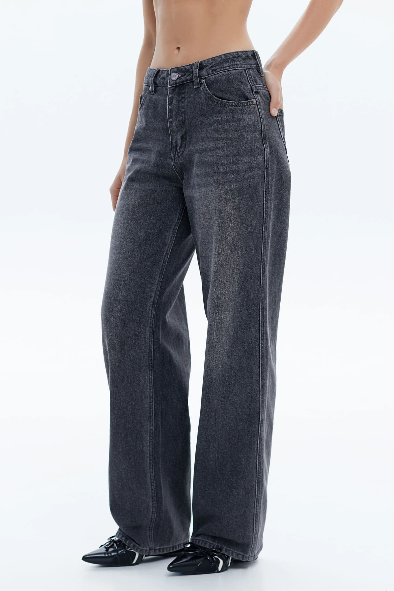 Jeans Wide Leg V2 Ash Black
