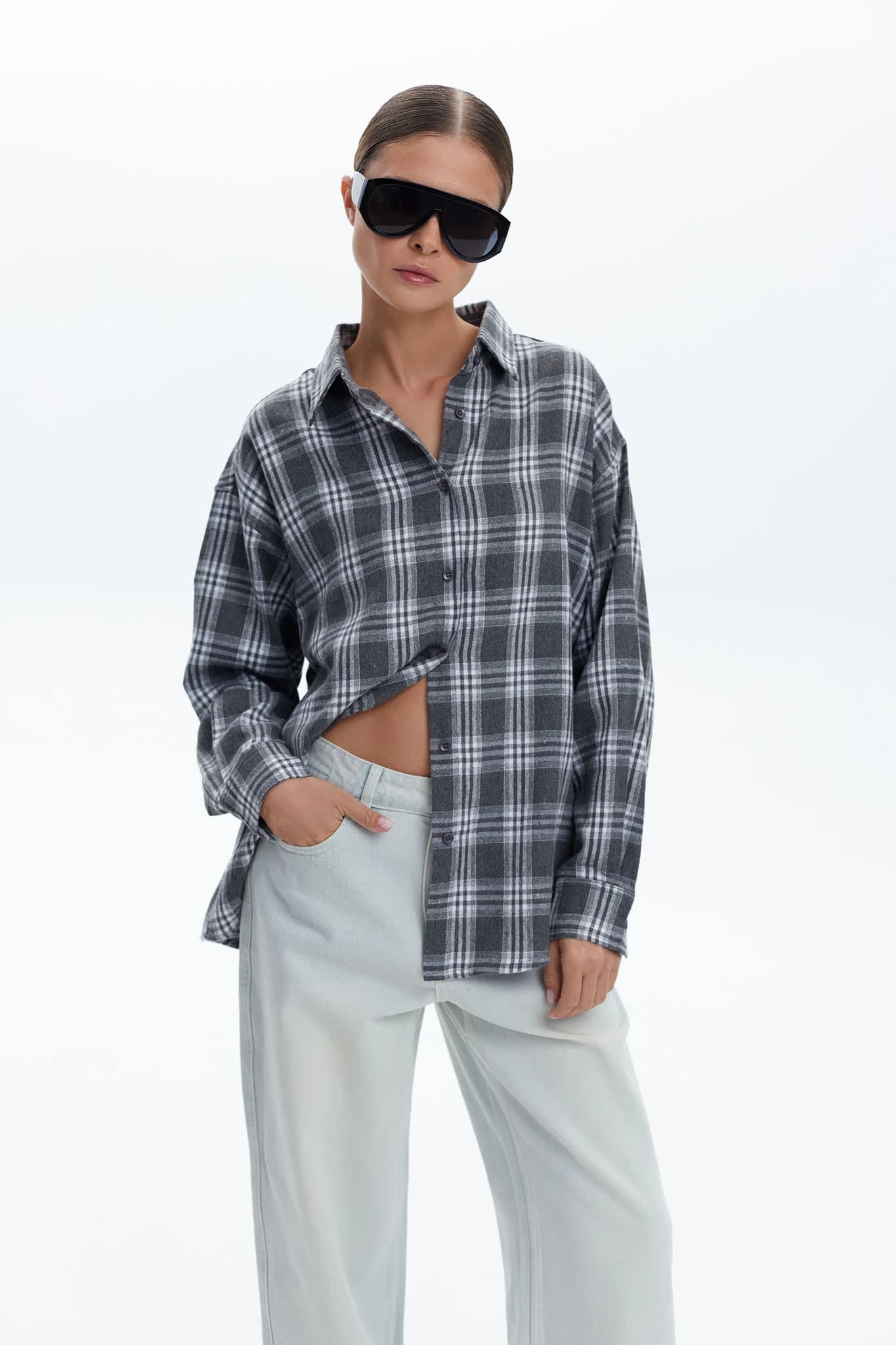 Shirt MS URBAN Checked grey