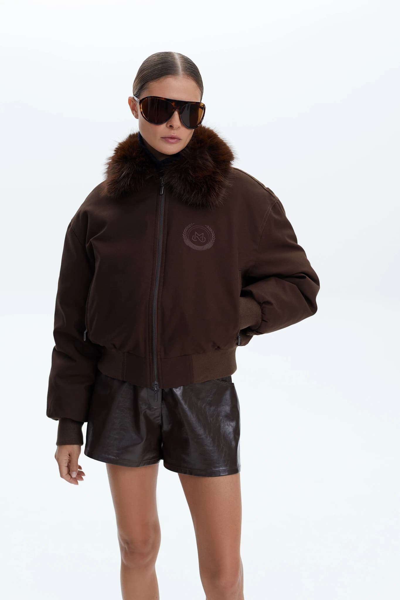 Bomber Fur Dark Brown