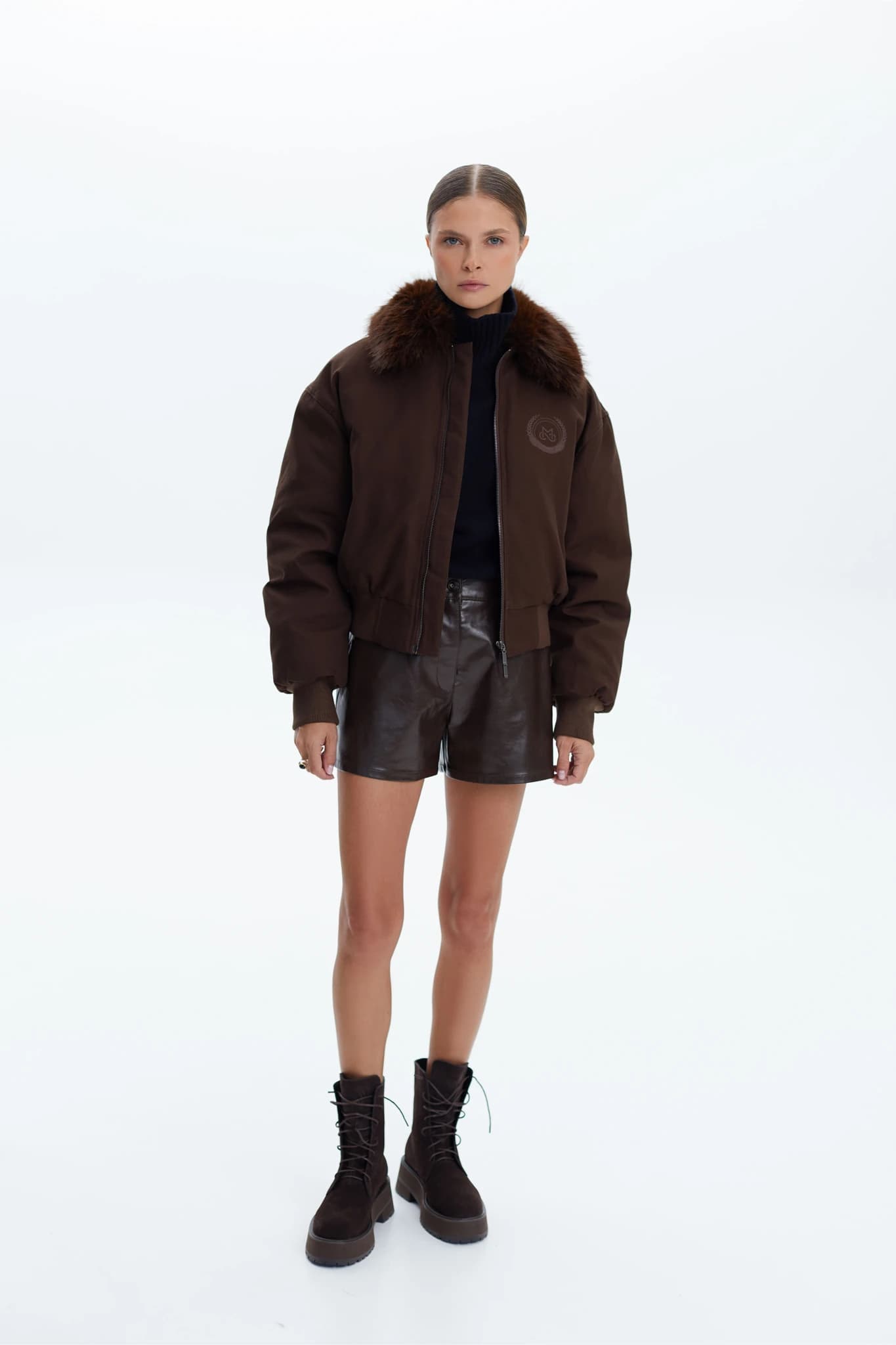 Bomber Fur Dark Brown 3