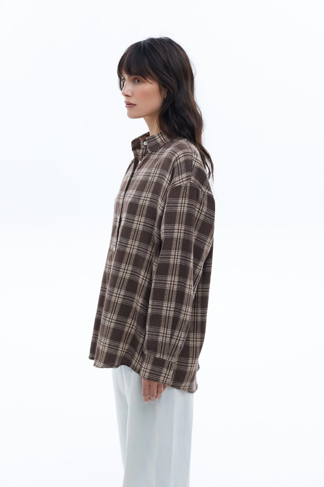 Shirt MS URBAN Checked Chocolate Beige 4