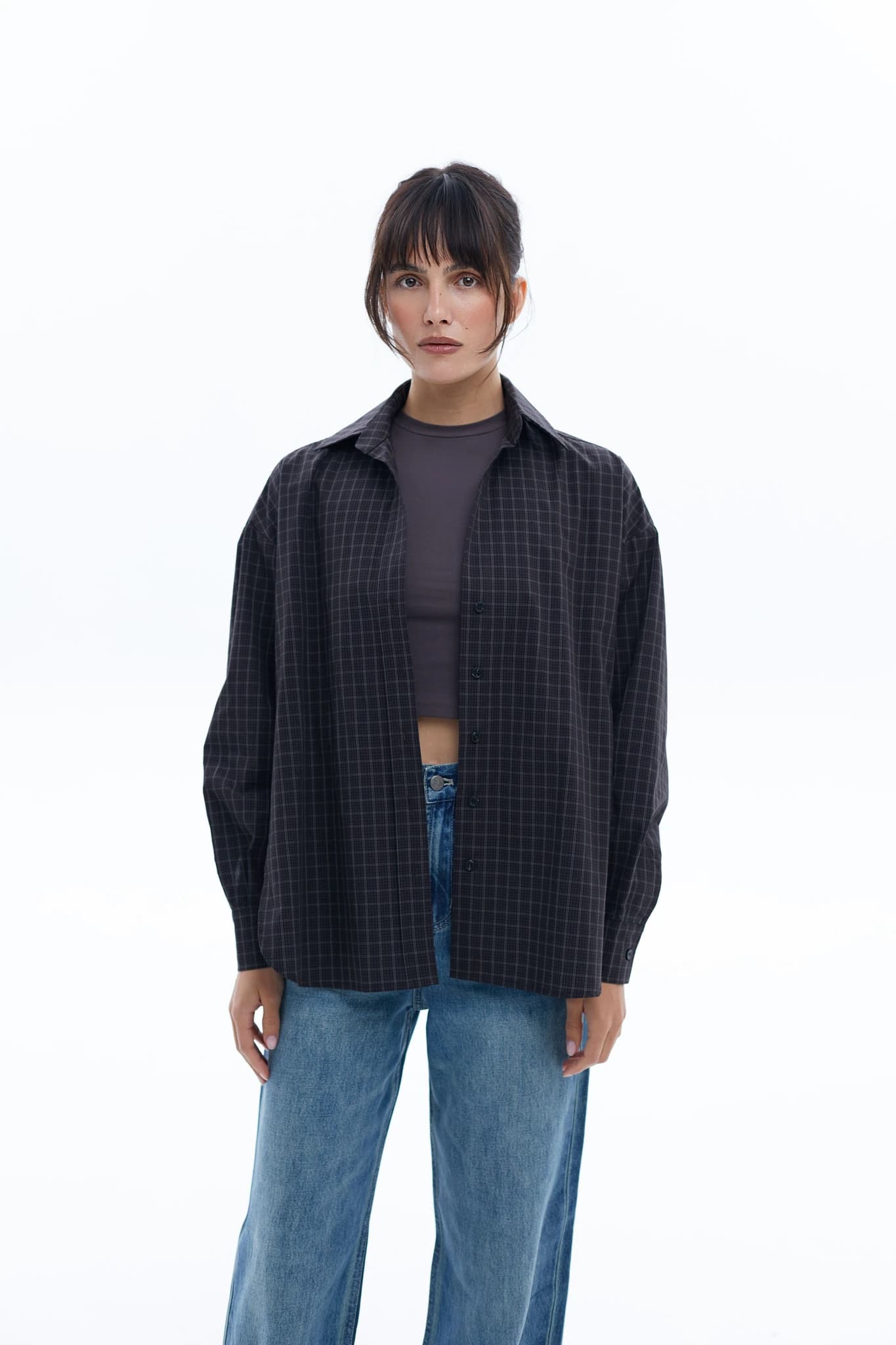 Shirt Check Dark Grey