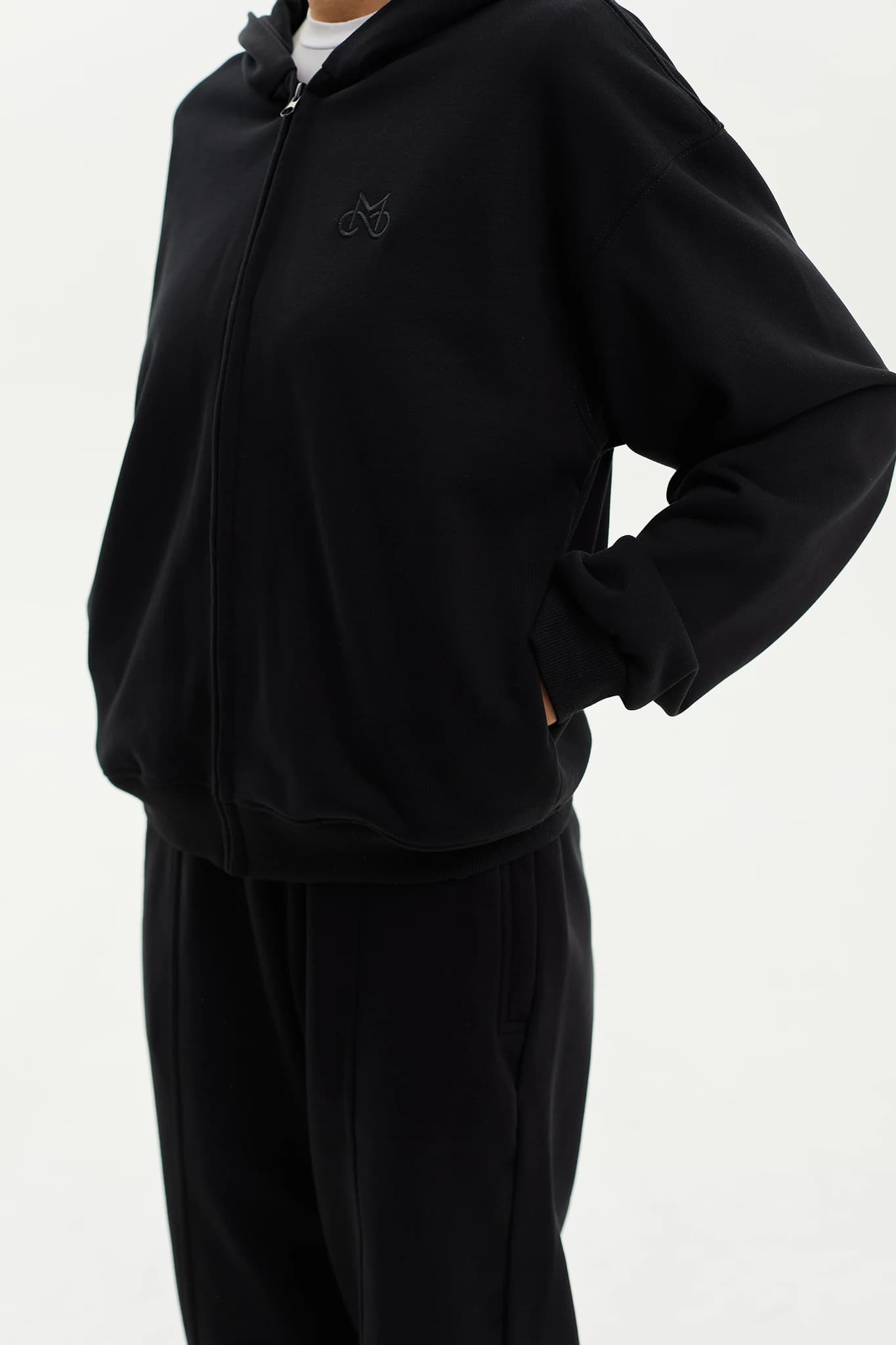 Hoodie Zip MS Black 3